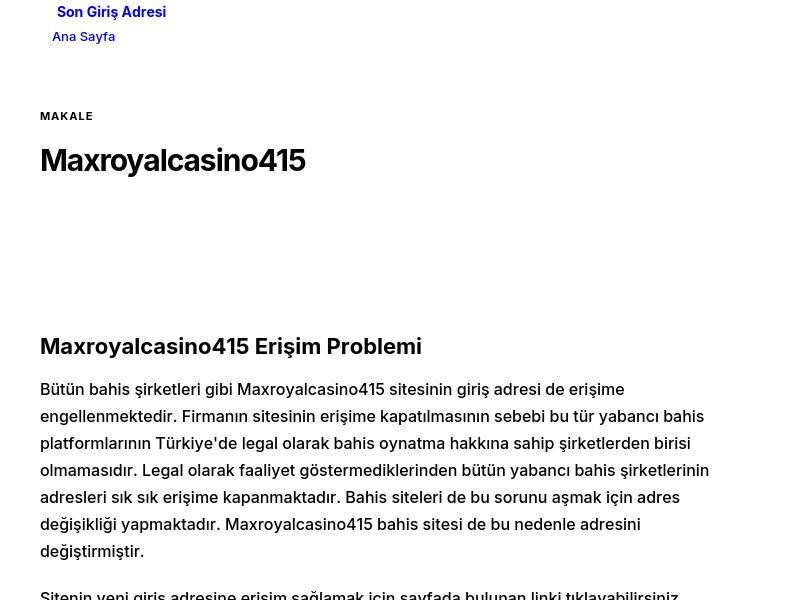 Maxroyalcasino415 - Son Giriş Adresi - Ekran Görüntüsü
