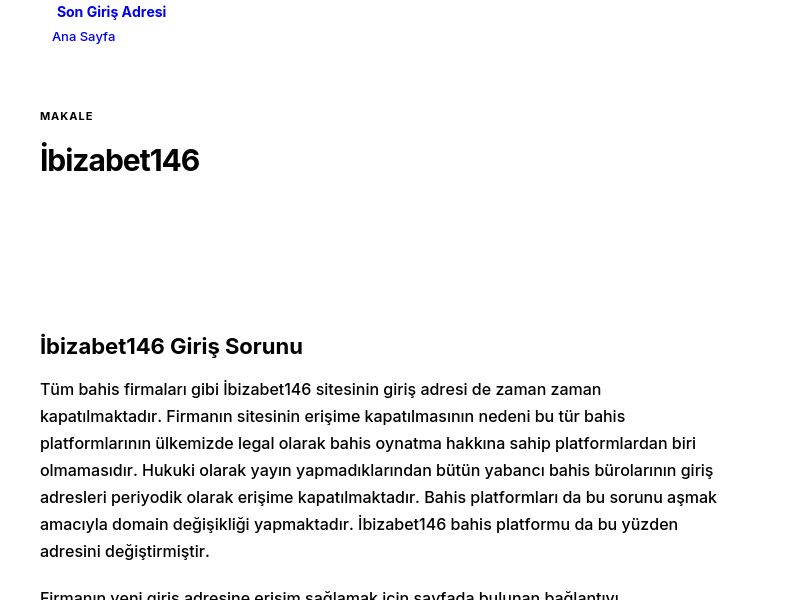 İbizabet146 - Son Giriş Adresi - Ekran Görüntüsü
