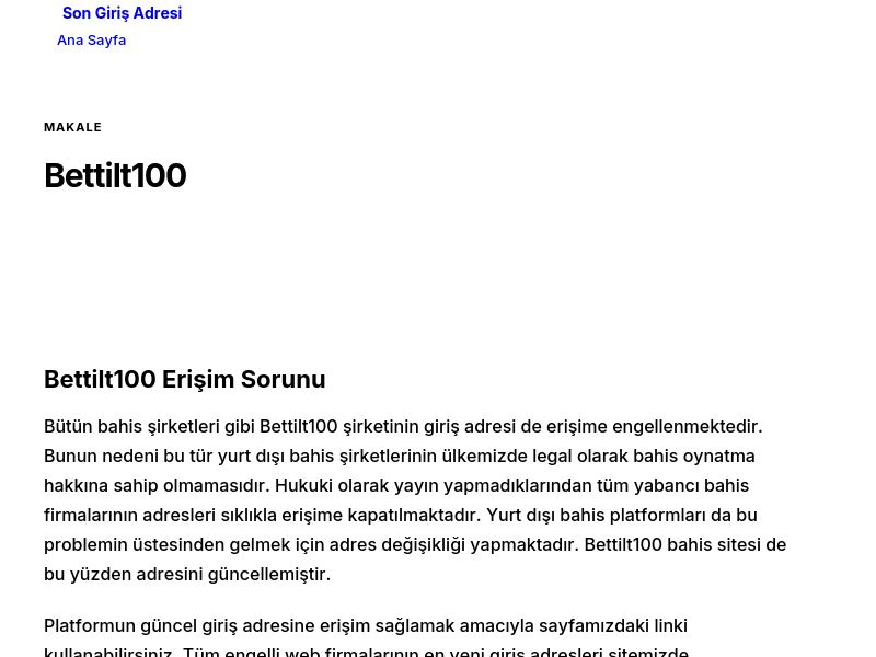Bettilt100 - Son Giriş Adresi - Ekran Görüntüsü