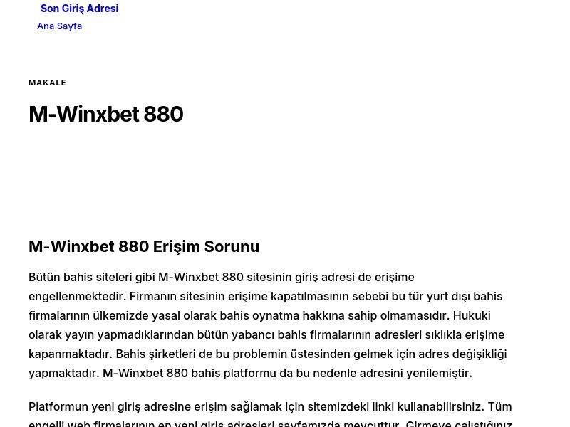 M-Winxbet 880 - Son Giriş Adresi - Ekran Görüntüsü