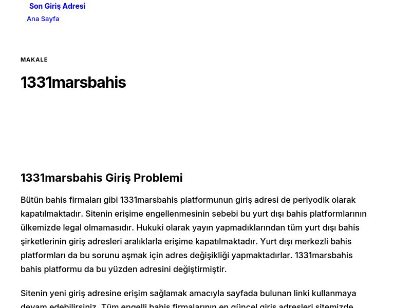 1331marsbahis - Son Giriş Adresi - Ekran Görüntüsü