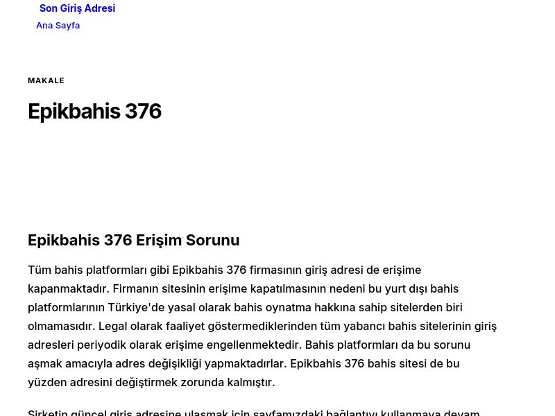 Epikbahis 376 - Son Giriş Adresi - Ekran Görüntüsü