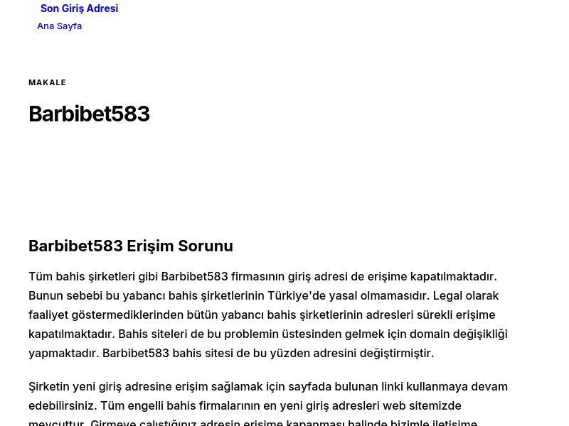 Barbibet583 - Son Giriş Adresi - Ekran Görüntüsü