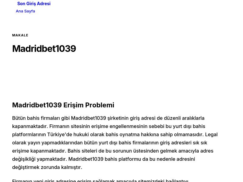 Madridbet1039 - Son Giriş Adresi - Ekran Görüntüsü