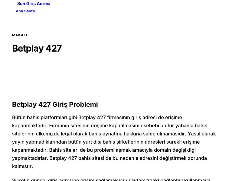 Betplay 427 - Son Giriş Adresi - Ekran Görüntüsü