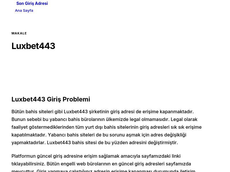 Luxbet443 - Son Giriş Adresi - Ekran Görüntüsü