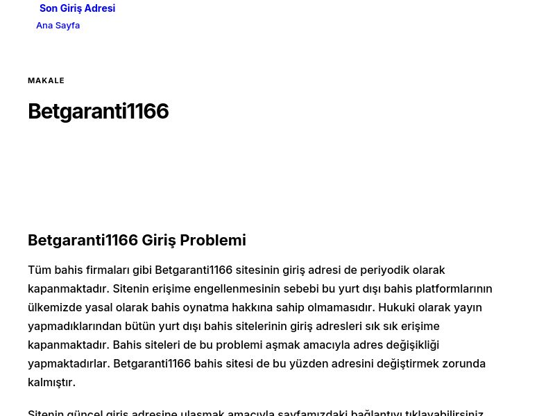 Betgaranti1166 - Son Giriş Adresi - Ekran Görüntüsü