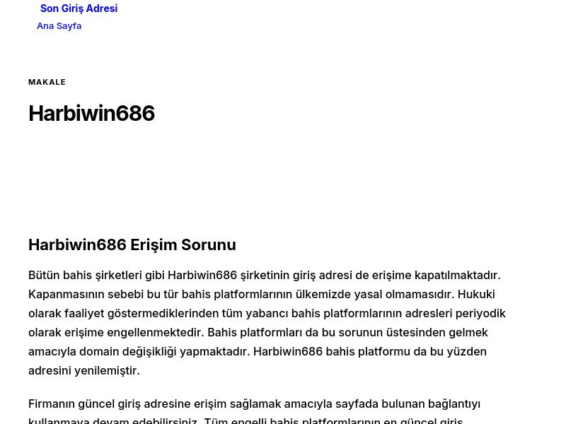 Harbiwin686 - Son Giriş Adresi - Ekran Görüntüsü