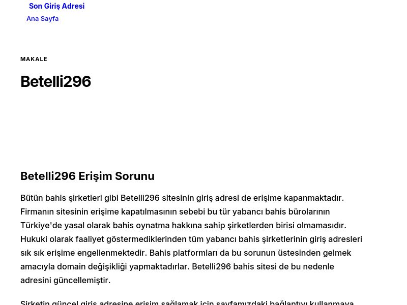 Betelli296 - Son Giriş Adresi - Ekran Görüntüsü