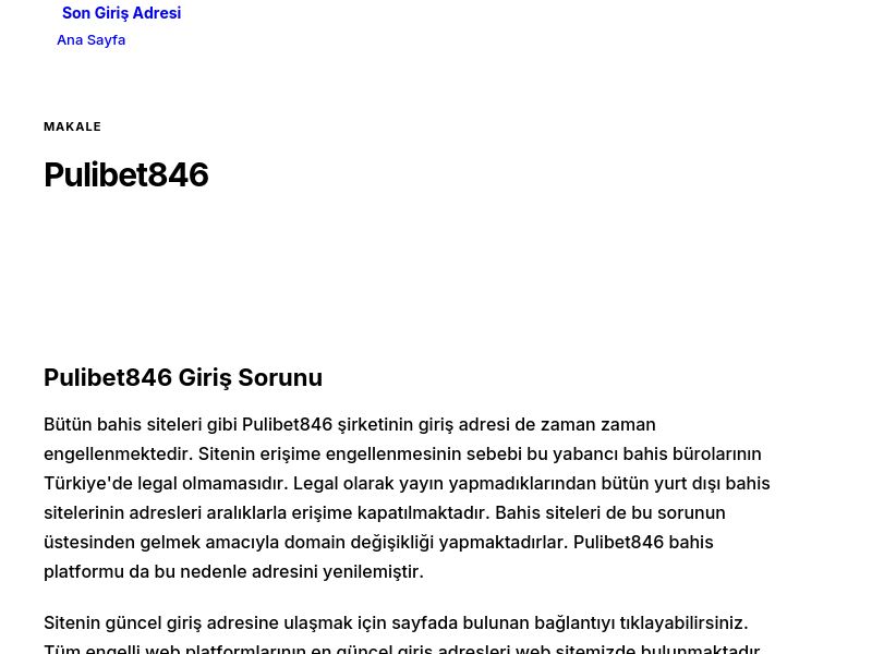 Pulibet846 - Son Giriş Adresi - Ekran Görüntüsü