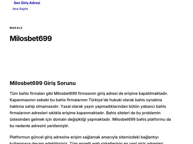 Milosbet699 - Son Giriş Adresi - Ekran Görüntüsü