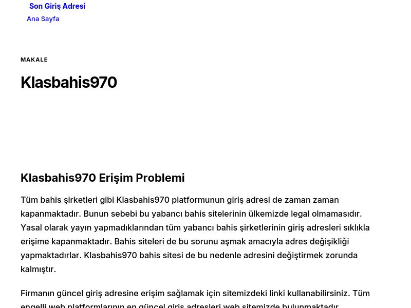 Klasbahis970 - Son Giriş Adresi - Ekran Görüntüsü