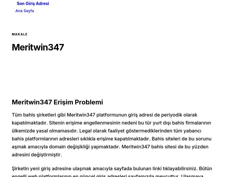 Meritwin347 - Son Giriş Adresi - Ekran Görüntüsü
