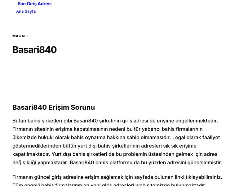 Basari840 - Son Giriş Adresi - Ekran Görüntüsü
