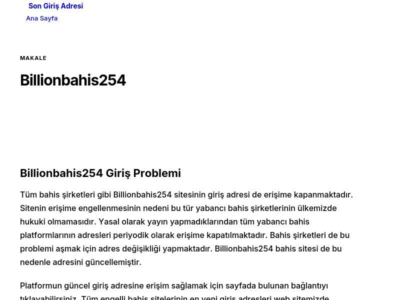 Billionbahis254 - Son Giriş Adresi - Ekran Görüntüsü