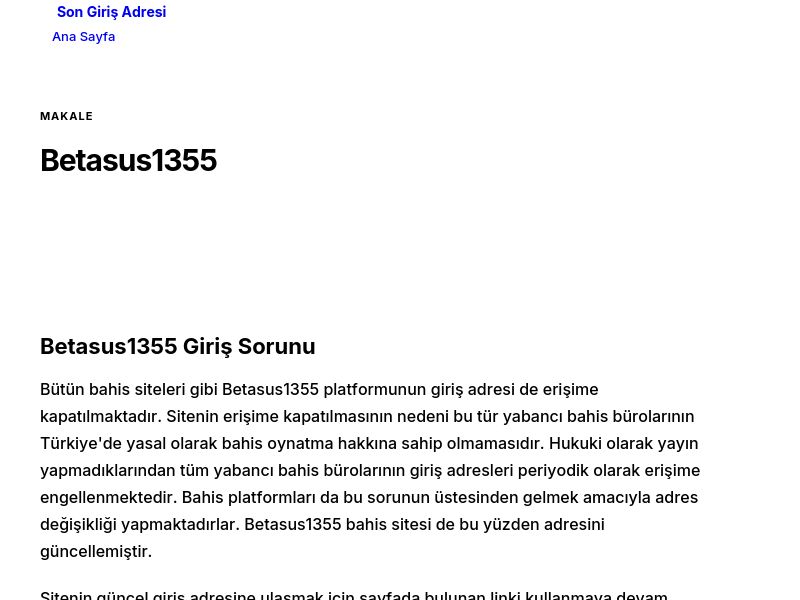Betasus1355 - Son Giriş Adresi - Ekran Görüntüsü