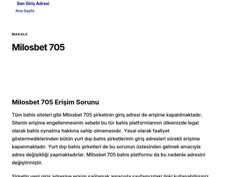 Milosbet 705 - Son Giriş Adresi - Ekran Görüntüsü