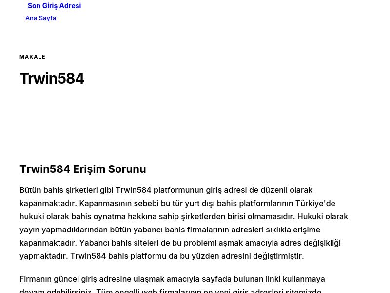Trwin584 - Son Giriş Adresi - Ekran Görüntüsü