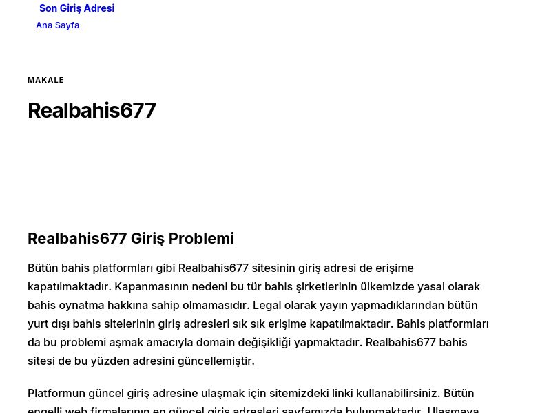 Realbahis677 - Son Giriş Adresi - Ekran Görüntüsü