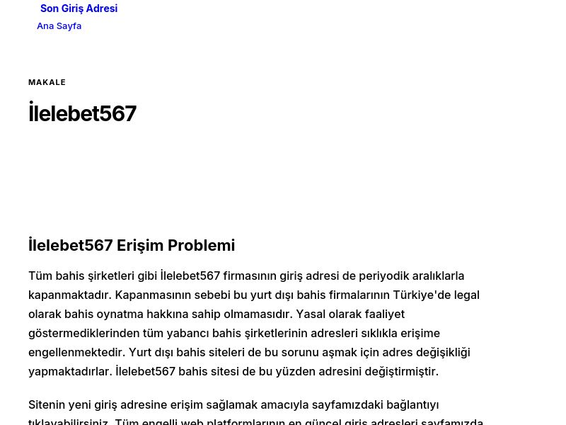 İlelebet567 - Son Giriş Adresi - Ekran Görüntüsü