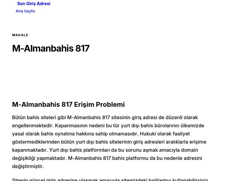 M-Almanbahis 817 - Son Giriş Adresi - Ekran Görüntüsü