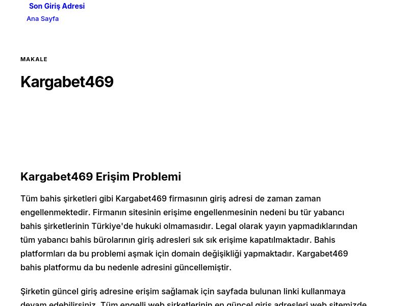 Kargabet469 - Son Giriş Adresi - Ekran Görüntüsü