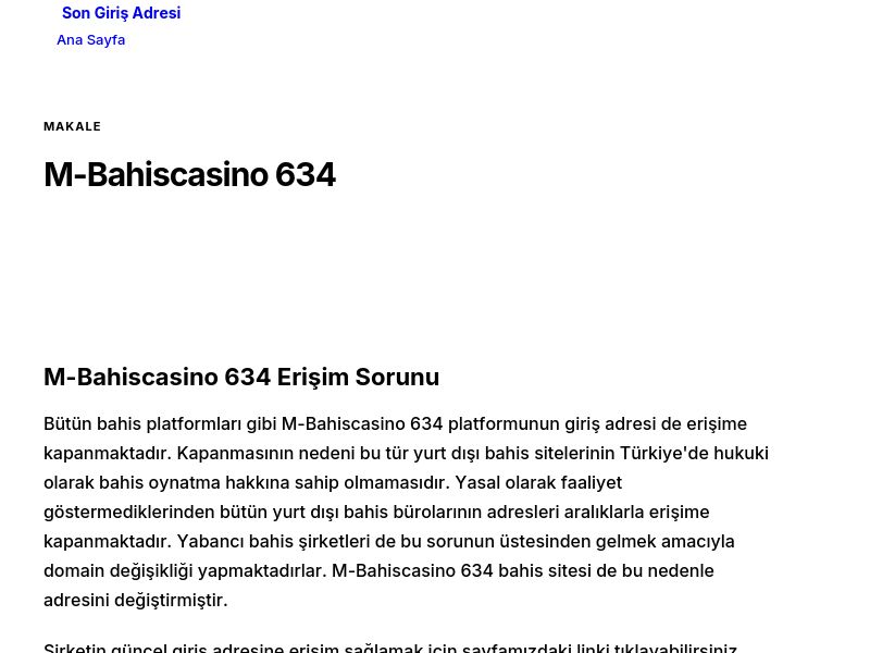 M-Bahiscasino 634 - Son Giriş Adresi - Ekran Görüntüsü