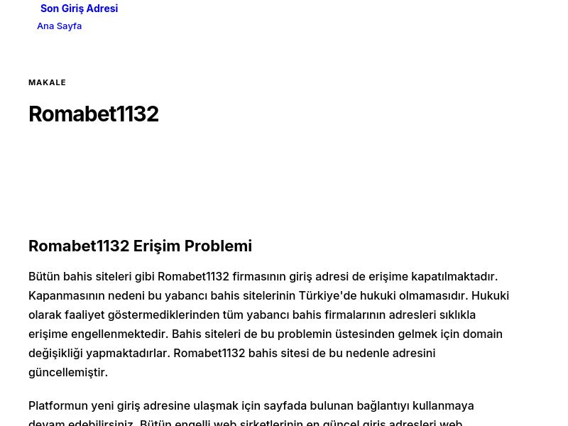 Romabet1132 - Son Giriş Adresi - Ekran Görüntüsü