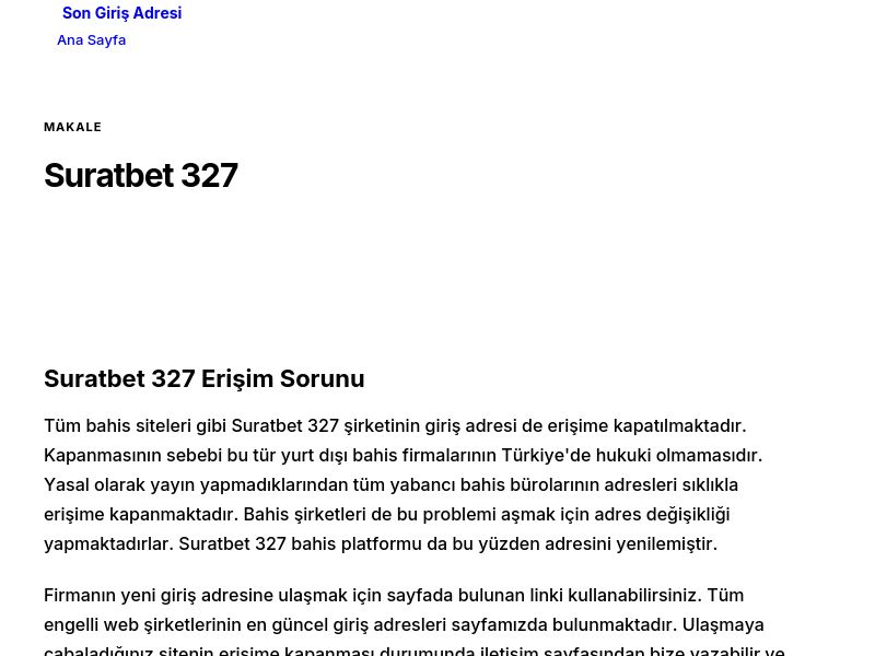 Suratbet 327 - Son Giriş Adresi - Ekran Görüntüsü