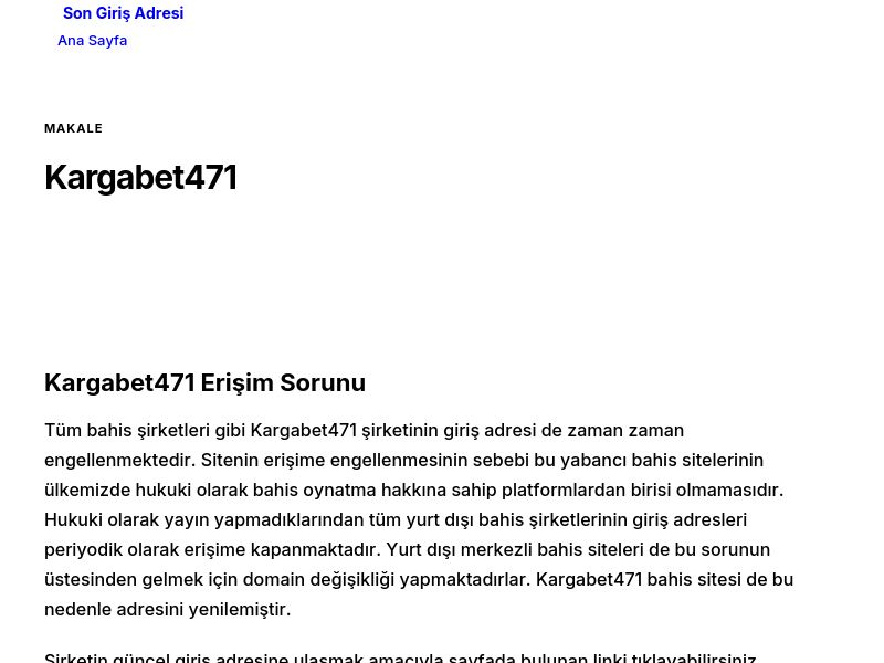 Kargabet471 - Son Giriş Adresi - Ekran Görüntüsü