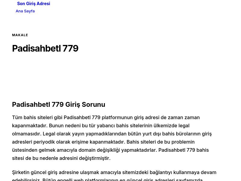 Padisahbetl 779 - Son Giriş Adresi - Ekran Görüntüsü