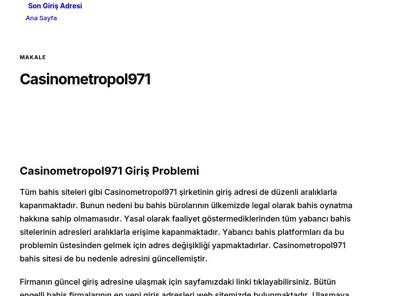Casinometropol971 - Son Giriş Adresi - Ekran Görüntüsü