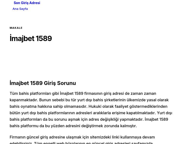 İmajbet 1589 - Son Giriş Adresi - Ekran Görüntüsü