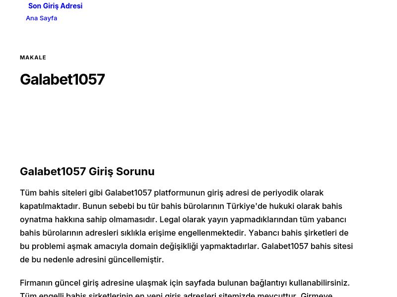 Galabet1057 - Son Giriş Adresi - Ekran Görüntüsü