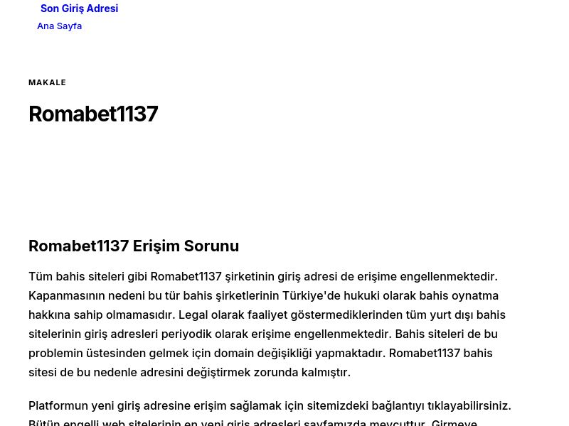 Romabet1137 - Son Giriş Adresi - Ekran Görüntüsü