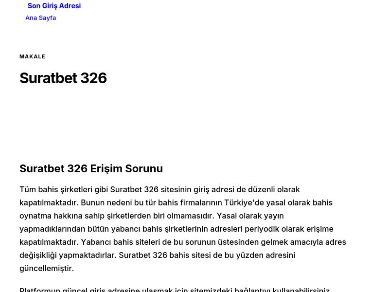 Suratbet 326 - Son Giriş Adresi - Ekran Görüntüsü