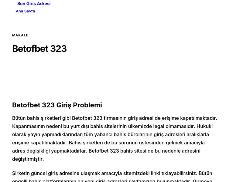 Betofbet 323 - Son Giriş Adresi - Ekran Görüntüsü