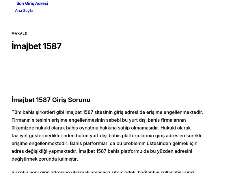 İmajbet 1587 - Son Giriş Adresi - Ekran Görüntüsü