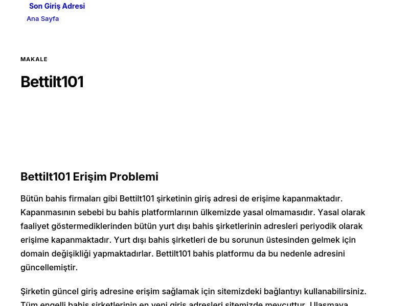 Bettilt101 - Son Giriş Adresi - Ekran Görüntüsü