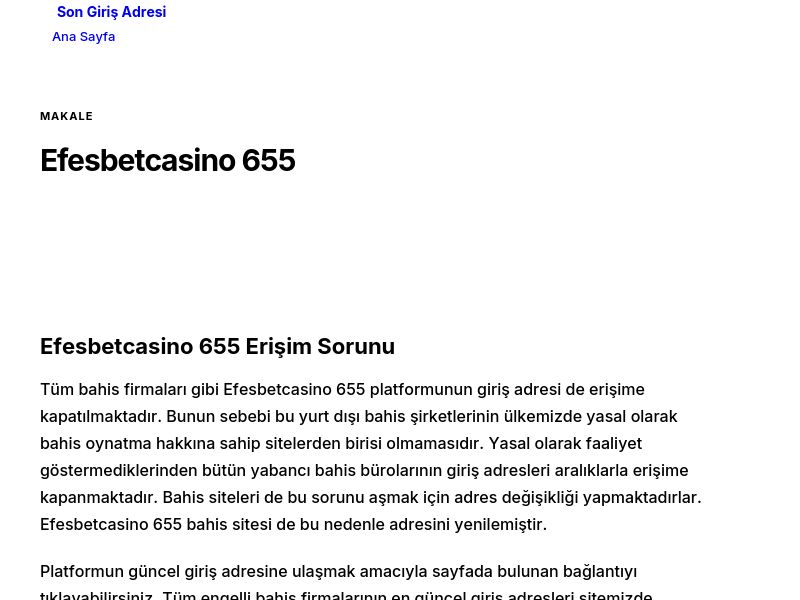 Efesbetcasino 655 - Son Giriş Adresi - Ekran Görüntüsü