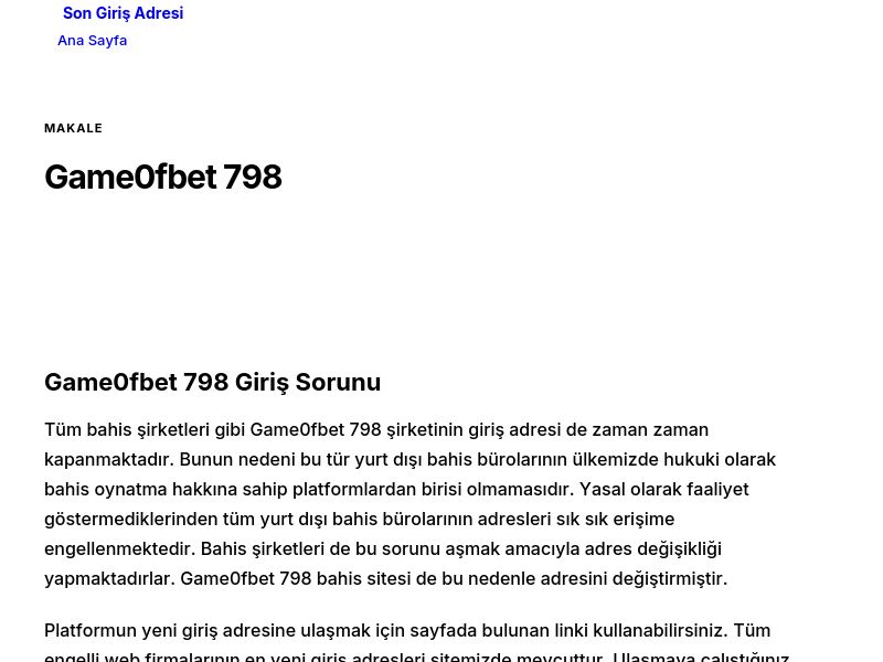 Game0fbet 798 - Son Giriş Adresi - Ekran Görüntüsü