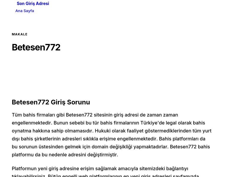 Betesen772 - Son Giriş Adresi - Ekran Görüntüsü