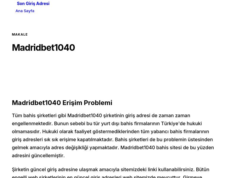 Madridbet1040 - Son Giriş Adresi - Ekran Görüntüsü