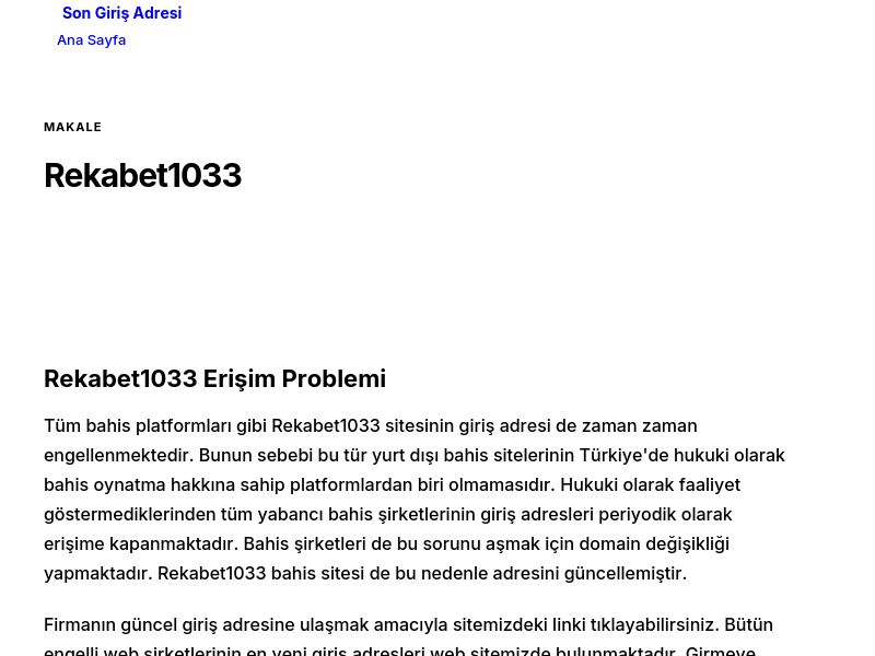 Rekabet1033 - Son Giriş Adresi - Ekran Görüntüsü