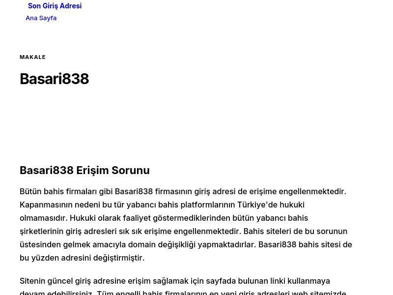Basari838 - Son Giriş Adresi - Ekran Görüntüsü