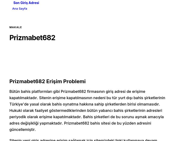 Prizmabet682 - Son Giriş Adresi - Ekran Görüntüsü