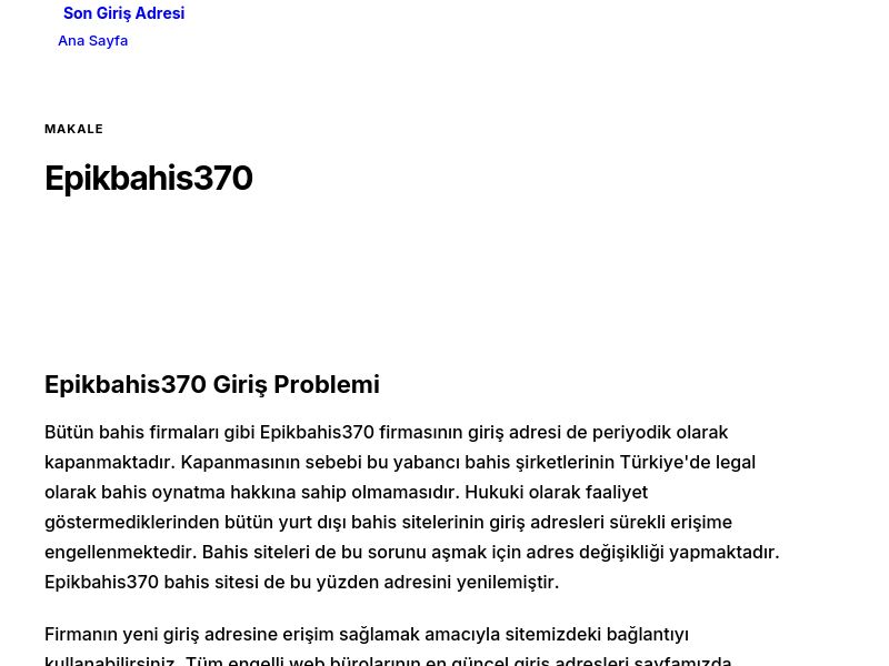 Epikbahis370 - Son Giriş Adresi - Ekran Görüntüsü