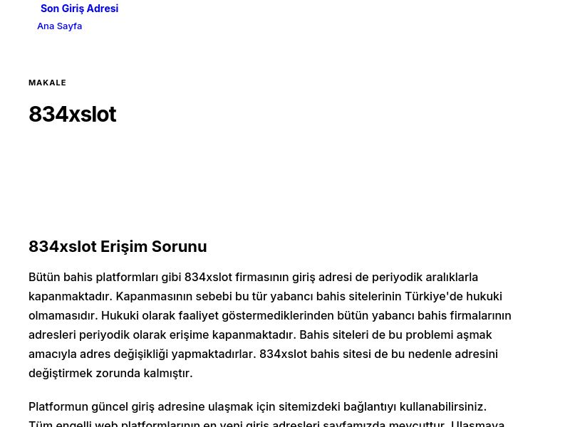 834xslot - Son Giriş Adresi - Ekran Görüntüsü