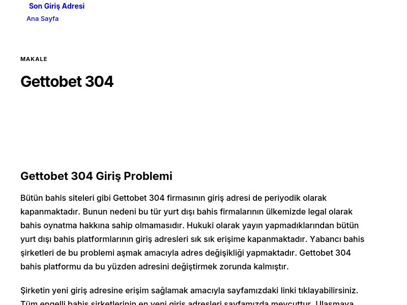 Gettobet 304 - Son Giriş Adresi - Ekran Görüntüsü