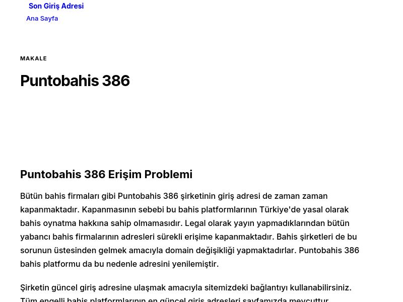 Puntobahis 386 - Son Giriş Adresi - Ekran Görüntüsü